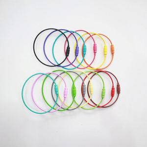 Wholesale Key Chain Cable Ring Color Coated Stainless Steel <b>Rope</b> Wire Holder Tag Holder Screw Locking 5cm Long - Product Image 5