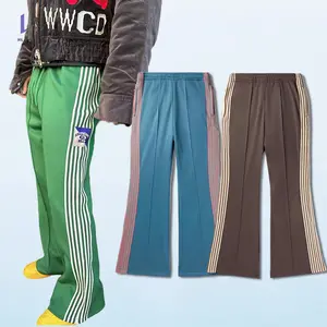 HL Manufacturer Wholesale Heavyweight Loose Wide Leg Baggy Sweat Pants Custom Color Logo Printed Flared Stacked Sweatpants Men