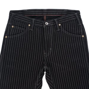 Quần Jeans 100% Cotton Màu Đen Kẻ Sọc Cho Nam, Quần Bò Công Sở Cắt Thẳng Đầu Gối - Product Image 3