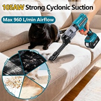 Aspirateur à main sans fil pour batterie Makita 18V, aspirateur portable avec une puissance d'aspiration de 20 kPa 105 AW, puissant pour le nettoyage de la voiture et de la maison