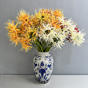 Fleurs <span class=keywords><strong>Higanbana</strong></span> artificielles de haute qualité en plusieurs couleurs réalistes pour la décoration murale du Nouvel An de la remise des diplômes de Noël en gros - Product Image 5
