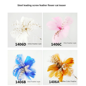 Blumen förmige Feder Lustige Katze Stick Truthahn Fluff Katzen spielzeug Katzen zubehör - Product Image 6