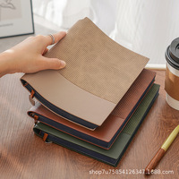 Agenda scolaire créatif 2026 – Carnet A5 haut de gamme à motif vertical, couverture rigide en cuir souple, papier PP, design épuré, avec logo