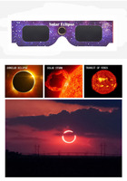 Lunettes d'éclipse solaire avec verres miroir en carton, logo personnalisé, vente en gros d'usine Kingvision, unisexe