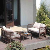 Neues Outdoor-Sofa-Set im chinesischen Stil, PE-Rattan-Geflecht, Aluminiumrahmen, Gartenmöbel für Villa und Terrasse, Sofa-Set, CB2 Möbel