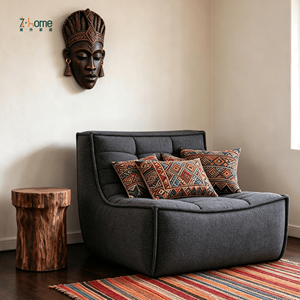 Nordic Lazy Sofa <b>Single</b> Seater Tufted Fabric <b>Floor</b> Sofa Chair Cozy Relaxing Reading Corner Living Room Bedroom Apartment - Product Image 4