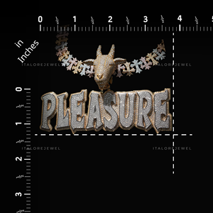 Pendentif Tête de Chèvre PLEASURE GOAT en Argent Sterling 925, Breloque Alphabet en Moissanite, Plaqué Or, Bijoux Hip Hop Gothiques, Cadeau de Fête pour - Product Image 3