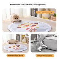 Mainan Tikar Bermain Kucing Interaktif, Tahan Gigitan, Plastik, Desain Lipat Ringkas, Otomatis Bergulir, Mainan Latihan Kucing Indoor