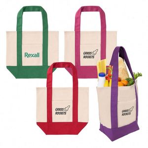 Sac fourre-tout réutilisable en toile tendance avec logo personnalisé, poches couleur bonbon, design vierge pour cadeaux de mariage, voyages, cadeaux de fête nuptiale - Product Image 1