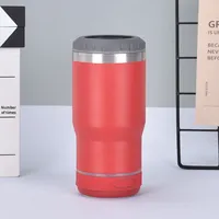 Tumbler Mobil Stainless Steel Dinding Ganda Berinsulasi dengan Speaker Bluetooth dan Sendok, Kapasitas 14oz