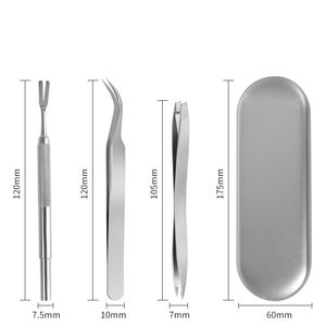 Pince à tiques en acier inoxydable, ensemble de trois pièces, outil de suppression des tiques pour animaux de compagnie, pince et torsion - Product Image 4