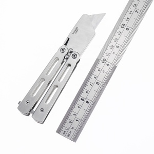 Couteau utilitaire <span class=keywords><strong>pliant</strong></span> en acier inoxydable couteau à tapis avec boîte de lame remplaçable SK5 coupe-Carton en papier - Product Image 2
