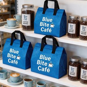 Custom Disposable Non Woven Food Takeaway Cold Hot Drink Coffee Packaging Pack Thermal Restaurant Take Away Bag for Cup Delivery - Product Image 3