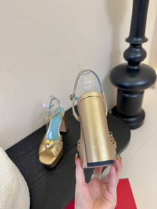 Sandalias de tacón ultra alto con plataforma antideslizante e impermeables Love Sexy Evergreen, con punta cuadrada y una tira trasera para mujer - Product Image 6