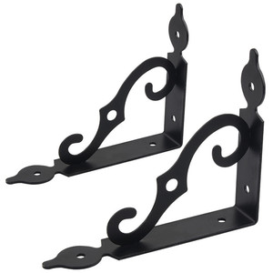 Support mural Juwoya en fer noir, 4 supports en L pour étagères et supports - Product Image 1