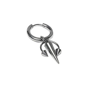 Boucles d'oreilles pendantes asymétriques <span class=keywords><strong>en</strong></span> forme de cône Hip-hop Punk pour hommes et femmes, bijoux <span class=keywords><strong>en</strong></span> acier inoxydable - Product Image 5