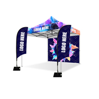 Tente pliable en aluminium avec parois, pour exposition, cadre robuste, facile à installer, imperméable, logo personnalisé, publicité extérieure, 3x3m