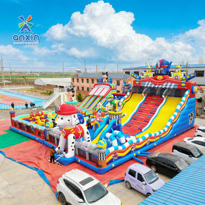 Château gonflable géant commercial sur le thème personnalisé en usine avec toboggan, mur d'escalade, trampoline pour locations de fêtes et lieux - Product Image 4