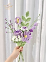 Buket Bunga Mawar Rajut Katun Grosir - Ornamen Rajutan Tangan Mewah Tahan Lama untuk Pernikahan, Hari Ibu, dan Hari Thanksgiving Baru