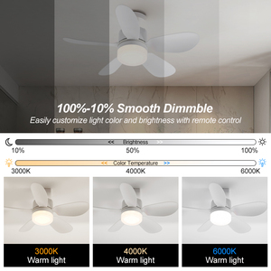 Quạt và đèn bán buôn E021, chất liệu nhựa ABS, đèn quạt 5 cánh với điều khiển từ xa, có thể điều chỉnh độ sáng, đèn quạt mini E27 - Product Image 4