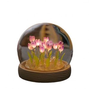 2025 Hot Sale DIY Tulip Glass Table Lamp Night <b>Light</b> Birthday Christmas Gifts Crystal Ball Flower Tulips <b>LED</b> - Product Image 6