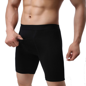New Arrival OEM ODM của nam giới nén đồ lót dài Workout thể thao boxer ngắn gọn với lỗ ở phía trước - Product Image 2