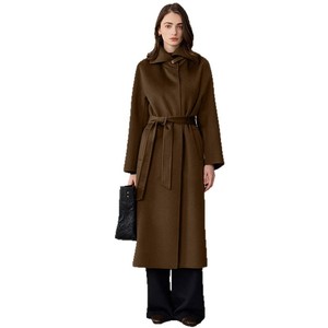 Manteau long double face en cachemire et laine pour femme, style Hepburn, avec détails perlés, doublure polaire et fermeture éclair - Collection Hiver 2025 Commuter - Product Image 5