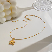 Collar con Colgante de Tortuga y Camello, Chapado en Oro de 18K, Acero Inoxidable, Joyería de Moda para Mujer