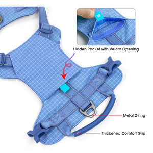 Imbracatura Funzionale e Trendy con Motivo a Quadri, Uso Versatile da Passeggiate <span class=keywords><strong>Casual</strong></span> a Escursioni con Molteplici Punti di Attacco per Guinzaglio - Product Image 4