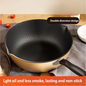 <span class=keywords><strong>Wok</strong></span> en fer polyvalent et tendance, avec texture alvéolée, antiadhésif, idéal pour les petits-déjeuners en famille et les plats sautés. - Product Image 4