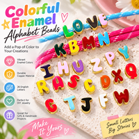 Perles de lettres émaillées colorées 26 lettres en cuivre faites à la main pour la fabrication de bijoux DIY, bracelets, colliers, artisanat, cadeaux, vente en gros