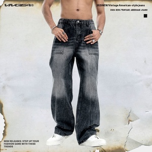 VIVGAE-Pantalon en Denim pour <span class=keywords><strong>Homme</strong></span> et Femme, Vintage, Original, de Marque Américaine, Tendance, Lavé - Product Image 2