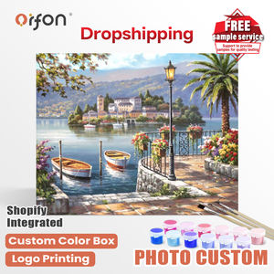 Kits de <span class=keywords><strong>Pintura</strong></span> por Números DIY de Orfon Factory con Envío Directo - Arte de <span class=keywords><strong>Terraza</strong></span> de Pueblo Lacustre Europeo, Decoración del Hogar, Suministros de Manualidades - Product Image 1