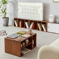 Meuble TV modulaire en pierre avec bibliothèque intégrée, mobilier de salon moderne et minimaliste, conception personnalisée OEM ODM