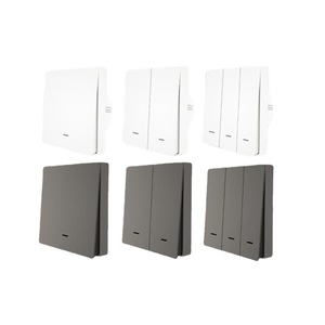 สวิตช์ติดผนังอัจฉริยะ EWeLink ควบคุมผ่านแอป Zigbee 1 ช่อง ใช้สายกลาง สีขาวและสีเทา แผง PC ทนไฟ - Product Image 1