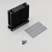 Pendingin SSD M.2 SNOWMAN MS2 PRO 2280, 2 Heat Pipe, Kipas 7010, Heatsink Aluminium Hitam untuk PC Gaming Desktop