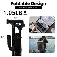 Canne de Marche Béquille Orthopédique Recommandée avec LED et Alarme, en Alliage d'Aluminium Réglable et Pliable, Personnalisable pour Vente en Gros
