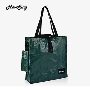 Borsa Tote riciclata in tessuto PP laminata personalizzata impermeabile per Logo promozionale della drogheria - Product Image 1