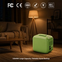 Baterai Cadangan Rumah Tangga Andal 500W 1004Wh, Power Station untuk Pemadaman Listrik, Pengurangan Beban Listrik, Kit Generator Surya Darurat