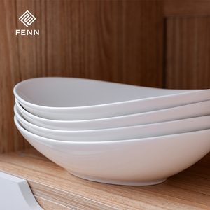 Bộ 4 bát sứ <span class=keywords><strong>oval</strong></span> trắng bền, kích thước 10 inch, thương hiệu FENN, số lượng đặt hàng tối thiểu thấp, dùng làm bát súp cho nhà hàng - Product Image 3