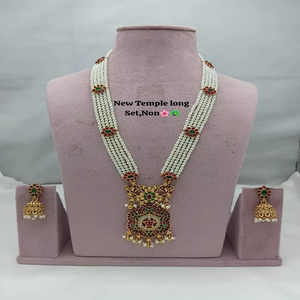 Conjunto de joyería de collar largo de cristal tradicional superventas con pendientes a juego de Color blanco para mujeres y niñas - Product Image 2