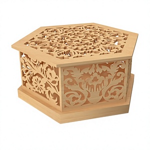 Custom Iron Crates <b>Box</b> Natural Beige Wood Grain Curved Classic Design 20-35L Capacity <b>Storage</b> Bins CNC Cutting <b>Storage</b> Bin - Product Image 1