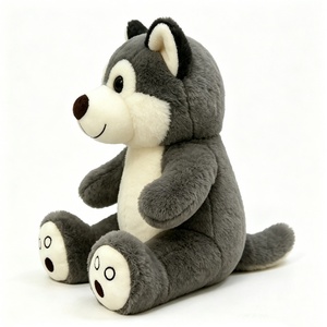 Peluche de Husky Siberiano Gris Sentado Personalizado, Lindo Peluche de Perro con Relleno de Algodón PP, Decoración de Halloween para Bebés - Product Image 2