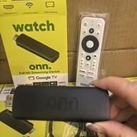 Clé TV Onn 4K/8K Android 14 Quad Core, Clé TV Intelligente avec Connectivité 5G, 2 Go de RAM, Télécommande Vocale, Lecteur Multimédia en Streaming, Décodeur