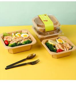 Vente en gros d'usine, plateaux octogonaux jetables en papier kraft, couvercle transparent haut, pour l'emballage alimentaire, pour conserver le sucre, les fruits - Product Image 6