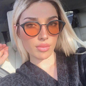 2024 New Retro Round Sunglasses Women Men Classic Sun Glasses Brand Fashion <strong>Shades</strong> Small Punk Leopard <strong>Dark</strong> Green Eyewear UV400 - Product Image 1