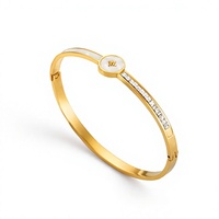 Bracelet minimaliste en nacre, hypoallergénique, en acier titane, avec zircon carré pavé, micro-incrustation électroplaquée, pour femme