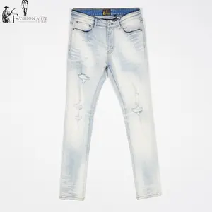 Calça jeans reta estilo masculino com zíper para homens, roupa de estilo novo com zíper slim fit, novidade de 2024 para Wangsheng
