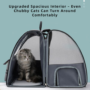 กระเป๋าเป้สะพายหลังแบบพับได้ระบายอากาศได้กระเป๋าใส่สัตว์เลี้ยงแบบมีล้อ4ล้อได้รับการรับรองจากสายการบินการเดินทางการเดินเขา - Product Image 4