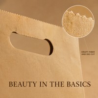 Sacs en papier kraft personnalisés avec poignée découpée, sacs de transport pour la vente à emporter et l'emballage de détail